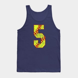 Fastpitch Softball Number 5 #5 Softball Shirt Jersey Uniform Favorite Player Biggest Fan Tank Top